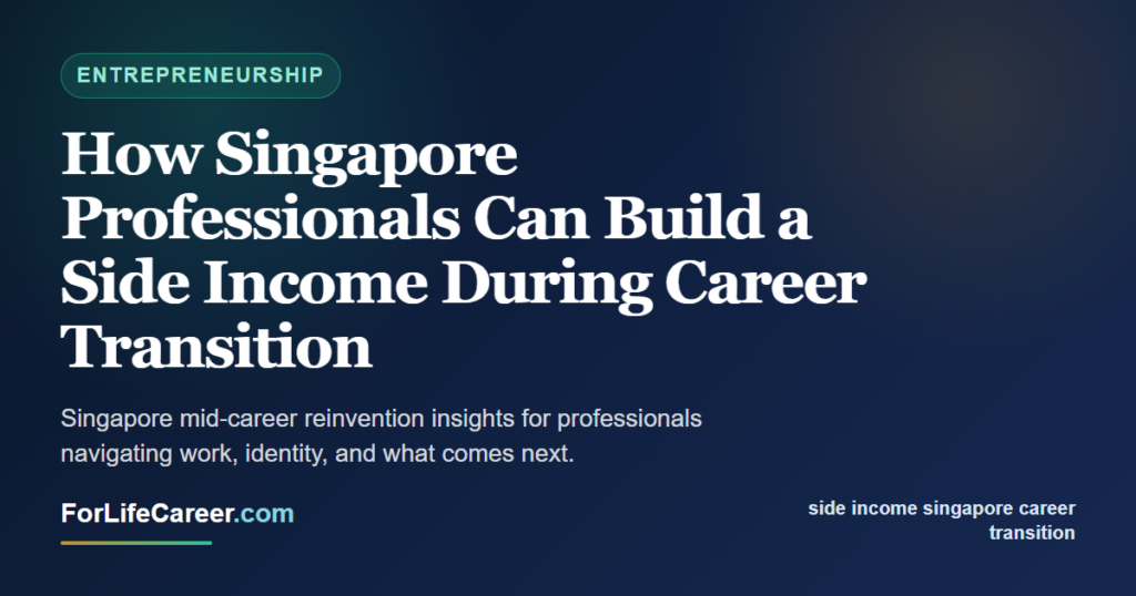 How Singapore Professionals Can Build a Side Income During Career Transition - ForLifeCareer Singapore article