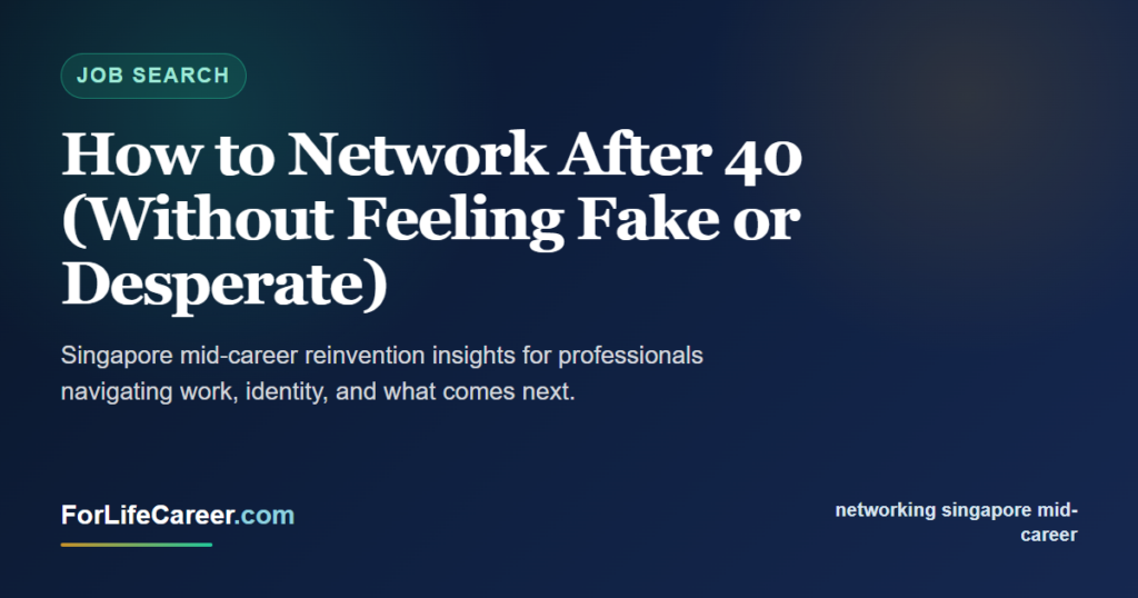 How to Network After 40 (Without Feeling Fake or Desperate) - ForLifeCareer Singapore article